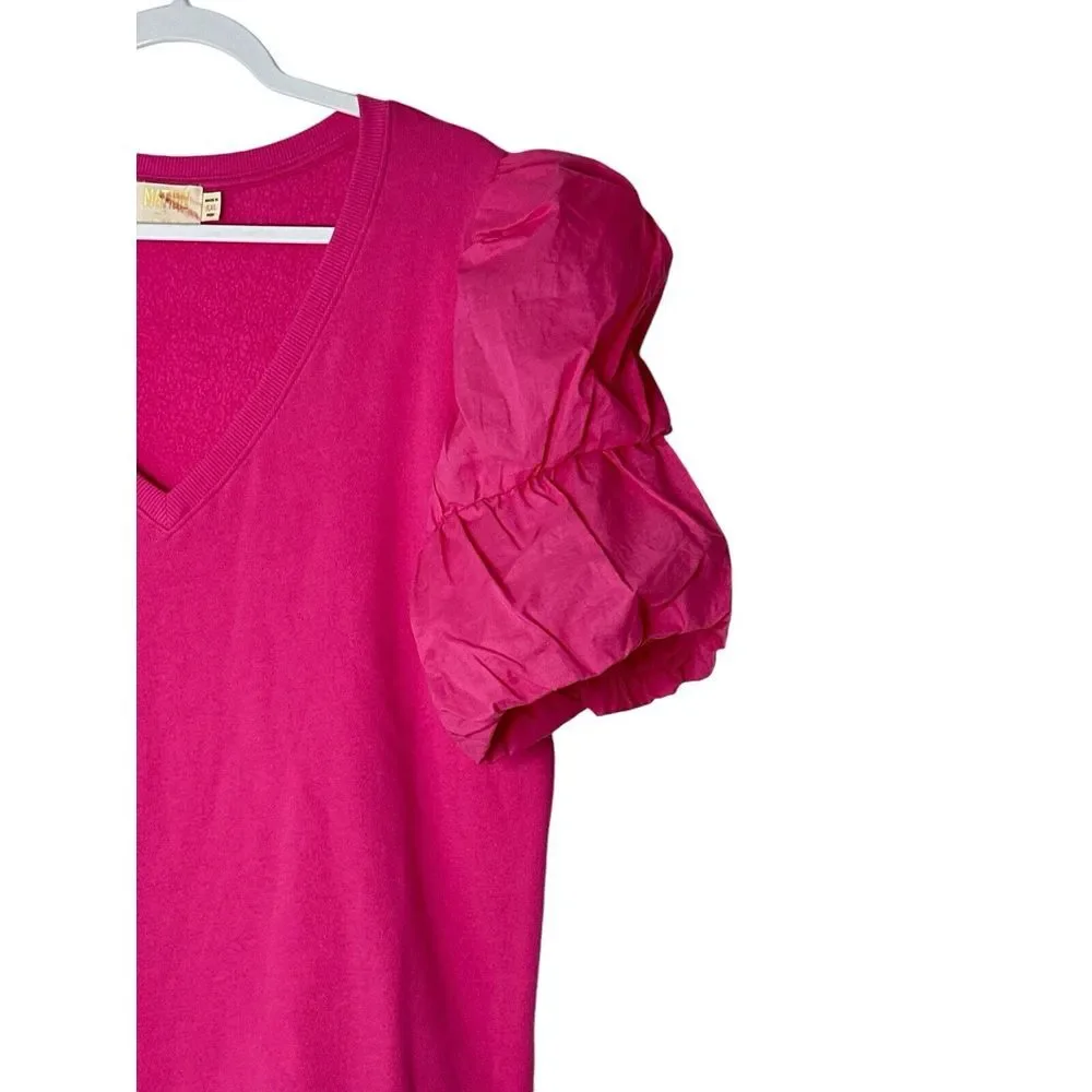 NATION LTD Blouse Women XXL Pink Top Plus Modern Corpcore‎ Cozy Outdoor Soft